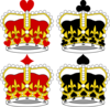 Stylized Crowns For Card Faces Clip Art